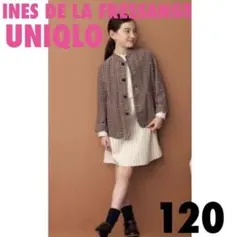 ユニクロ 120　長袖チェックジャケット　通学着　子供服　春服　男の子　女の子