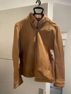 SHIPS キャメル レザー シングルライダースジャケット L