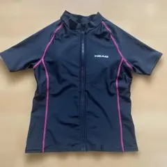 ヘッドHEAD 半袖　水着　上のみ　黒×ピンク　13号　スポーツブランド　ジムのサムネイル