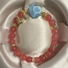 ラリマーハート　インカローズ　ブレスレット