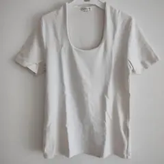 スーツカンパニー ホワイト Tシャツ 40 半袖 レディース スクエア L