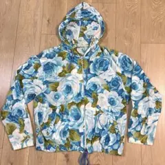 vintage 薄手花柄パーカー　羽織り　古着