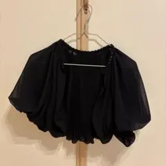 【美品】ブラックカーディガン　ボレロ　結婚式　パーティー　二次会のサムネイル