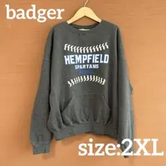 5段 bager スウェット フロントポケット ダークグレー　トレーナー　2XL