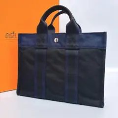 【エルメス】極美品 フールトゥ PM トートバッグ ミニサイズ 紺×黒のサムネイル