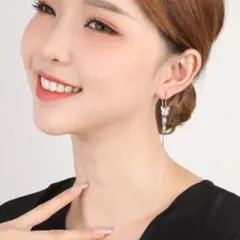 ■Y60■ ピアス チェーンピアス 蝶々 揺れる ジルコニア 金アレ対応 両耳用