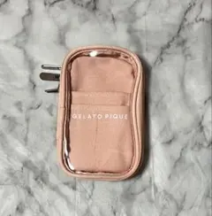 ジェラートピケ　キャリーポーチ ピンク