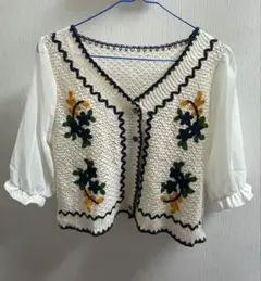 刺繍 カーディガン