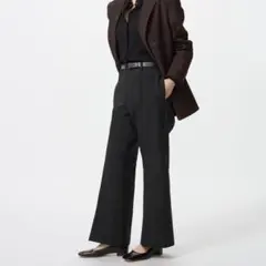 UNIQLO スマートフレアパンツ 丈短め XS ブラック