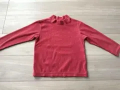 ユニクロUNIQLO★リブタートルネックフリース★レッド★サイズ110