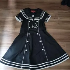 130cmセーラー服デザイン ブラックドレス