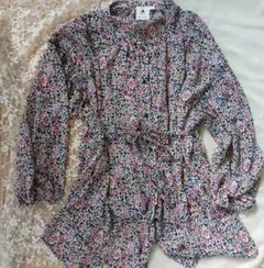 niko and... 　ニコアンド　前開き　花柄　長袖　ブラウス　M