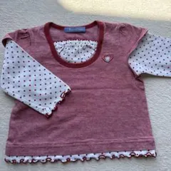 お値下げしました。familiar 赤白ドット柄 Tシャツ