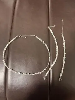 パール ビーズ ネックレス・ブレスレット・アンクレット　3点セット