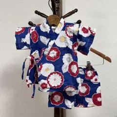 ゆ*ん様 レトロな花柄 甚平 ベビー80cm