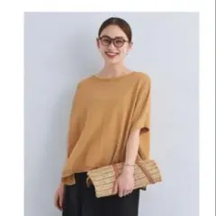 green label relaxing 半袖ニット マスタード