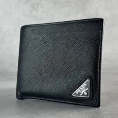プラダ　PRADA サフィアーノ　レザー　財布　二つ折り プラダ PRADA 財布 二つ折り サフィアーノ レザー Wホック ロゴ