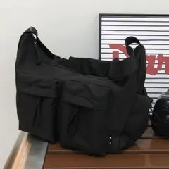 多機能 ショルダーバッグ ブラック ユニセックス