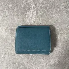 新品　BARCOS バルコス　折り財布 レザー　シボ革　ブルーのサムネイル