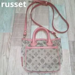 美品　russet　トートバッグ　ミニ　モノグラム　ナイロン　ピンク　2WAYのサムネイル