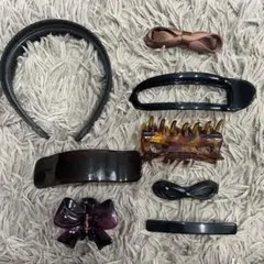 まとめ売り　ヘアアクセサリー ヘアクリップ　　バレッタ　髪留め　8点セット