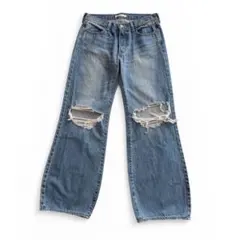 MOUSSY マウジー クラッシュワイドデニムパンツ レディース 26インチ