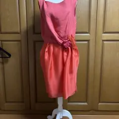 ランバンノースリーブ ひざ丈ワンピース