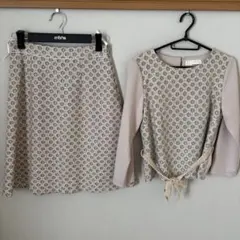 aylesbury ピンクベージュ　レース　セットアップ　スカート　カットソー