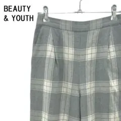BEAUTY & YOUTH　チェック柄ワイドパンツ