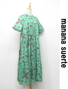 T343 manana suerte vintageプリントティアードワンピースのサムネイル