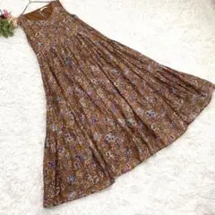 niko and ニコアンド ノースリーブ ロングワンピース インド綿 花柄 F