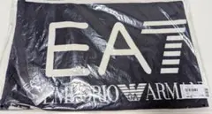 エンポリオ アルマーニ EA7 マフラー オーバーサイズロゴ ネイビー×ホワイト