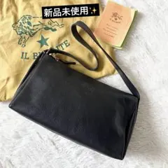 新品✨IL BISONTE イルビゾンテ　ショルダーバッグ　シボ革　ブラック　黒のサムネイル