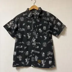 SKULL WORKS 半袖シャツ ブラック JACKROSE 総柄 Sサイズ程のサムネイル