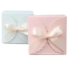 ギフトボックス ラッピング 箱 リボン付き 10枚セット 2種類