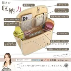リュック用　バッグインバッグ インナーバッグ 収納 グリーン　B5サイズのサムネイル