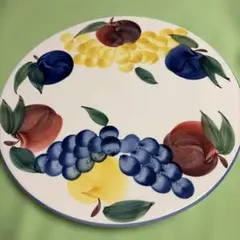 希少】GIEN ジアン オワゾブルーフルーツ プラター ラウンド30cm