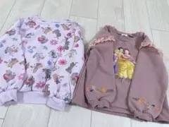 2025購入プリンセスアリエルラプンツェル刺繍フリル等120トレーナー２枚セット