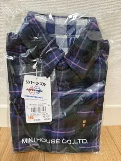 MIKI HOUSE リバーシブルチェック長袖シャツ 110