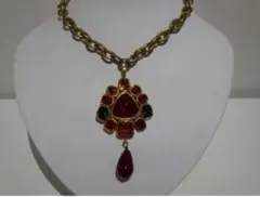 VINTAGE CHANEL グリポア ストーン ゴールドチェーン ネックレス CHANEL (シャネル) ヴィンテージ カラーストーン グリポア