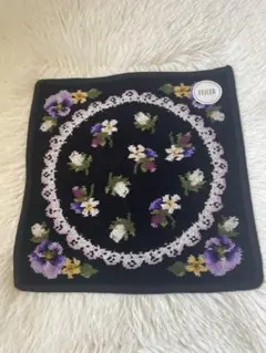 【新品未使用】FEILER ナイツドリーム　ハンカチ　パンジー　ブラック