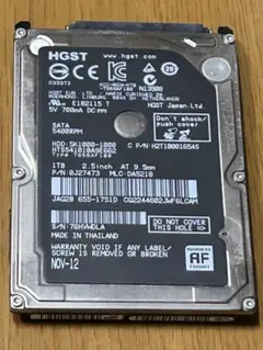 HGST 2.5インチ HDD 1TB 正常判定 3886時間 - メルカリ