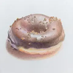 チョコドーナツの色鉛筆画