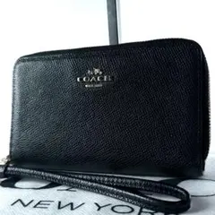 コーチ COACH ミドルウォレット 財布 ダブルファスナー ブラック