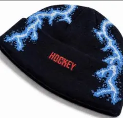 HOCKEY ビーニー ニット帽 黒 青 ロゴ刺繍のサムネイル