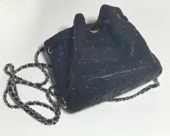 ブラック キルティング ショルダーバッグ dd455