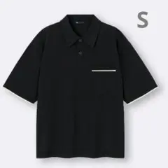 GU 　ウォッシャブル　ニットポロシャツ（5分袖）
