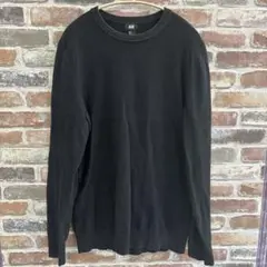 H&M ブラック クルーネックニット M トレーナー　スウェット