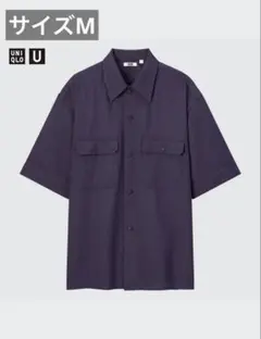 UNIQLO オーバーサイズワークシャツ パープル 半袖