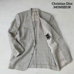 クリスチャンディオールムッシュ テーラードジャケット チェック柄 L